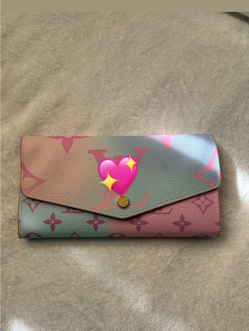 Inspired Monogram Pastel Pink & Blue Continental Wallet